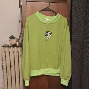 ROMWE Size Large Lime Green Powder Puff Girl  Sweatshirt